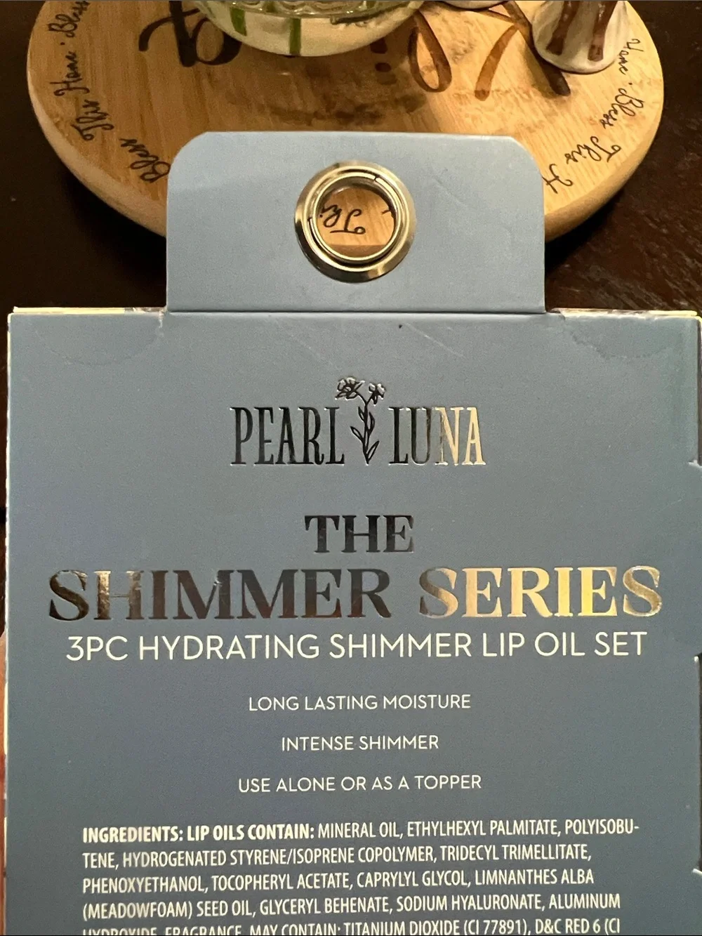 New Pearl Luna Shimmer Series 3PC Hydrating Lip Oil Set - Coral, Pink, Peach